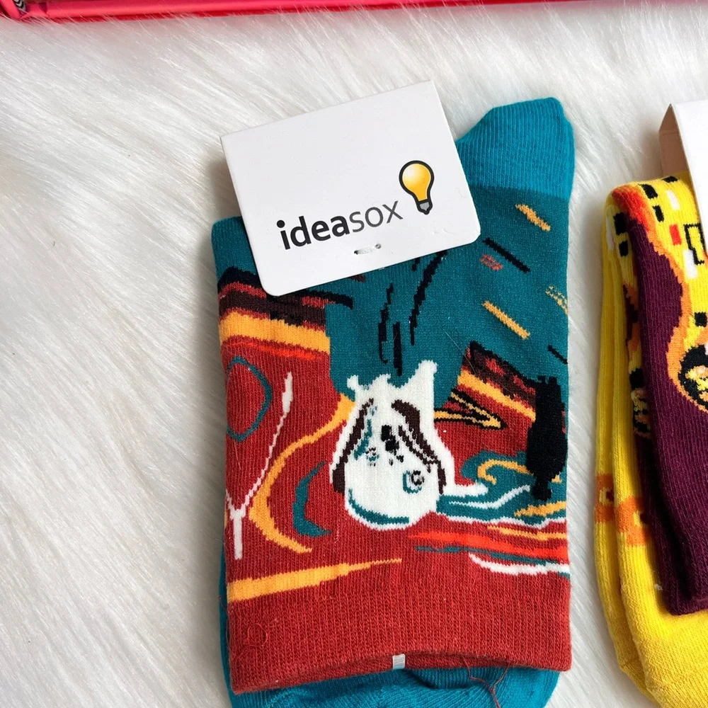 NWT Anthropology Vibrant Blue and Red Socks Hosiery Collection